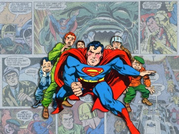 Superman na arte de Jack Kirby.