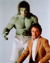 Hulk e Banner por Lou Ferrigno e Bill Bixby: grande sucesso na TV.